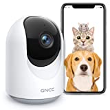 Pet Camera, Indoor Camera for Baby/Pet/Security with Night Vision, Baby Monitor with 2-Way Audio, 2.4G WiFi, 360° PTZ Remote Control(Manual Up and Down), Smart Detection, SD&Cloud Storage, GNCC P1