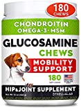 Glucosamine Treats for Dogs – Joint Supplement w/ Omega-3 Fish Oil – Chondroitin, MSM – Advanced Mobility Chews – Joint Pain Relief – Hip & Joint Care – Chicken Flavor – 180 Ct – Made in USA