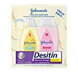 Johnson’s Baby Care Essentials Gift Set, Baby Skincare Set with Body Wash & Shampoo, Body Lotion, & Zinc Oxide Diaper Rash Paste for Baby’s Delicate Skin, Value Pack, Travel-Size, 3 Items