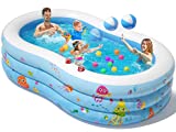 Peradix Kiddie Pool Inflatable Pool for Kids and Adults, Family Swimming Pool, Outdoor Baby Water Blow Up Pool, Backyard Garden Water Pool Toys for Children, Full-Sized Large Blow Up Wading Pools