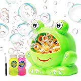 Automatic Bubble Machine for Kids, Bubble Blowing Toys for Toddlers Boys Girls Age 3+ , Blows 800+ Bubbles Per Minute, Cute Bubble Maker with 8oz Bubble Solution for Bath Outdoor Parties (Frog)