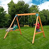 Swing-N-Slide PB 8360 Ranger Wooden Swing Set with Swings, Brown (Amazon Exclusive)