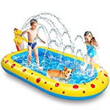 Winique Kiddie Pool with Sprinkler, Toddler Pool for Backyard Water Play, Outdoor Summer Water Toys, Gifts for Boys and Girls 67″x 40.5″