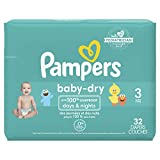 Diapers Size 3, 32 Count – Pampers Baby Dry Disposable Baby Diapers, Jumbo Pack