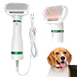 COLORCORAL Pet Hair Dryer Dog Hair Dryer 2 in 1 Pet Grooming Dog Dryer with Slicker Brush, Dog Blow Dryer with Adjustable 3 Temperatures Settings for Small and Medium Dogs and Cats