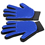 【Upgrade】 Pet Grooming Gloves Cat Brushes Gloves for Gentle Shedding – Efficient Pets Hair Remover Mittens – Dog Washing Gloves for Long and Short Hair Dogs & Cats & Horses – 1 Pair (Blue)