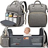 WOWTINA Baby Diaper Bag Backpack with Changing Station, Large Grey Diaper Bags for Baby Girl Boys Dad Mom, Baby Shower Gifts, Baby Registry Search, Baby Stuff for Newborn Essentials Must Haves Items