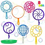 JOYIN Bubble Wands Set, 8 Pcs Giant Bubble Wands Toy Set Large Bubble Wands with Tray Bulk for Kids Summer Outdoor Activity Party Favors, Suitable for All Age People