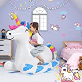 Wrystte 63inch Inflatable Unicorn Toys,Unicorn Birthday Decorations for Girls,2 in 1 Pool Floats & Sprinkler for Kids Ages 4-12,Unicorn Gifts for Girls,Christmas Party Room Decorations Outdoor Indoor