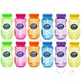 JOYIN Bubbles Bottle 12 Pack 5 oz Party Favor for Kids Bulk Bubble Solution Blowing Wand 2 Dozen Party Supplies Outdoor Toys Wedding Party Summer Celebration Birthday Fun Gift