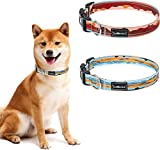 SCENEREAL Natural Scenery Print Dog Collars, 2 Pack Adjustable with Quick Release Safety Buckle, Summer Dog Collar for Boys and Grils, Soft Cute Comfortable for Small Medium Large Dogs