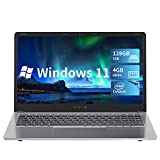 SGIN Laptop 15.6 Inch Laptops 4GB RAM 128GB ROM SSD Windows 11 Laptops with FHD 1920×1080 Display, 2.8Ghz IPS Display Intel Celeron N4020C Supports 512GB TF Card Expansion