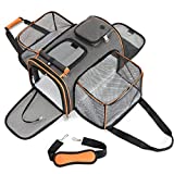 Lesure TSA Airline Approved Cat Carrier – Expandable Pet Carrier, Travel Pet Carriers for Small Dogs, Soft-Sided Puppy Carriers with Sherpa Pad, 18x11x11 inch