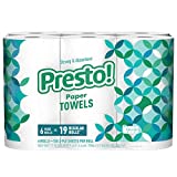 Amazon Brand – Presto! Flex-a-Size Paper Towels, 158 Sheet Huge Roll, 6 Count (Pack of 1), 6 Huge Rolls = 19 Regular Rolls