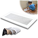 Famba Baby Proofing Vent Cover for Home Floor – Soft Silicone Child Proof Floor Air Vent Cover, Catches Small Items & Prevents Creepy Crawlies, Baby Safety Product, Fits Floor Registers 4×10” (White)