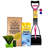 Bodhi Dog Complete Poo Pack | 24″ Pooper Scooper, Poop Bags, and Pet Dog Waste Bag Holder | Perfect for Small, Medium, Large, XL Pets – Great for Grass and Gravel