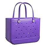 BOGG BAG X Large Waterproof Washable Tip Proof Durable Open Tote Bag for the Beach Boat Pool Sports 19x15x9.5 (X Large, Houston we have a PURPLE bogg)