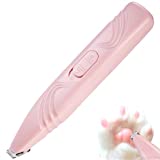 LEYOUFU Dog Paw Trimmer Dog Grooming Clippers Cats Hair Trimmer for Cat Dog Low Noise Not Scare Pet for Trimming Dog’s Hair Around Paws Eyes Ears Face Rump Uses Two Dry Batteries (Pink)