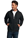 Fruit of the Loom Men’s Eversoft Fleece Sweatshirts & Hoodies, Full Zip-Black Heather, X-Large