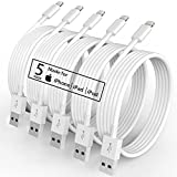 5 Pack(6FT)Original[Apple MFi Certified] iPhone Charger,Lightning Cable Fast Charging Cord iPhone Charging Cable Compatible iPhone 14 Pro Max13/12/11 Pro Max/Mini/XS MAX/XR/XS/X/8/7/Plus iPad AirPods