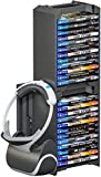 Skywin VR Headset & PS4 Game Holder Video Game Organizer – 24 CD Game Disk Tower, VR / Headset Hanger, and Vertical Stand for PSVR