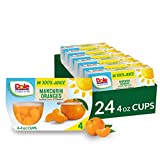 Dole Fruit Bowls Mandarin Oranges in 100% Juice, Gluten Free Healthy Snack, 4 Oz, 24 Total Cups