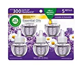 Air Wick Plug in Scented Oil, 5 Refills, Lavender & Chamomile, (5×0.67oz), Essential Oils, Air Freshener, Packaging May Vary