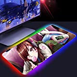 A Pretty Girl Blowing Bubbles Large RGB Mousepad Gamer Large Gaming Mouse Pad Rubber Locking Edge Waterproof Smooth Quality Mouse Pad Big Laptop Notebook Desk Mat,400*700mm