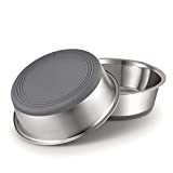 Stainless Steel Metal Dog Bowls, Food Grade, BPA Free, Nonslip, Rubber Bottom, Premium Pet Bowls for Cats and Dogs, Dishwasher Safe, Easy to Clean, Ideal for Food and Water, 3.8 Cups, 2 Pack