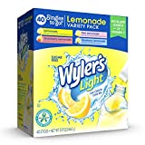 Wyler’s Light Singles to Go Powder Packets, Water Drink Mix, Variety Pack, Pink, Strawberry & Blueberry Lemonade, Sugar & Caffeine Free, On-The-Go, 40 Count