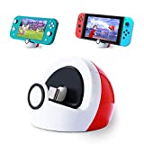 Antank Tiny Charging Stand Compatible with Nintendo Switch and Switch Lite/Switch OLED, Type-C Port Charge Dock Station no Projection, Mini Compact Portable White & Red