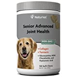 NaturVet Senior Advanced Joint Health Dog Supplement – Includes Glucosamine, MSM, Chondroitin, Collagen – Helps Supports Canine Joint Health Function – 120 Ct. Soft Chews