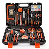 COLMAX 102PCS Home Improvement Tool Kit, Household repairing Mixed Tool Set, with Plastic Blow Molded Tool Box Storage Case,Daily Use