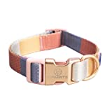 Petfamily Dog Collar, Morandi Style Colorful Soft Nylon Pet Collar with Quick Release Buckle, Adjustable for Medium Dogs, M 10.6”-15.8”