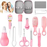 19 in 1 Baby Healthcare and Grooming Kit Baby Safety Care Set Baby Brush Set for Newborn Portable Safety Care Set Include Hair Brush Comb Nail Clipper Aspirator for Keep Clean (Pink)