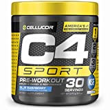 C4 Sport Pre Workout Powder Blue Raspberry – Pre Workout Energy with 3g Creatine Monohydrate + 135mg Caffeine and Beta-Alanine Performance Blend – NSF Certified for Sport | 30 Servings