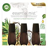 Air Wick Essential Mist Refill, 3ct, Coconut & Pineapple, Essential Oils, Air Freshener, Diffuser Not Included