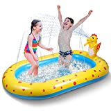 FiGoal Inflatable Dinosaur Swimming Pool for Kids Backyard Garden, Grassland, Beach, Swimming Pool Water mat Fun Water Toys, Summer Outdoor Activities Children Ages 3-8