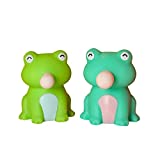 ikasus Squishies Squishy Toy – Fun Squeeze Toy Duck Blowing Bubble Vent Ball, Kawaii Children Mochi Stress Reliever Anxiety Toys Cartoon Animal Decompression Toys (Frog,Random Color)