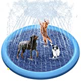 Raxurt Dog Splash Pad, 67in Anti-Slip Dog Pool Splash Pad for Dogs Kids 0.55mm Thickened Durable Bath Pool Pet Summer Outdoor Water Toys (170cm), 2022 New Version