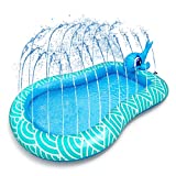 Splash Pad Inflatable Sprinkler Kiddie Pool for Adult Kids Baby and Toddlers Outdoor Water Toys Gifts for 2-13 Years Old Boys and Girls