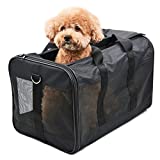 ScratchMe Pet Travel Carrier Soft Sided Portable Bag for Cats and Small Dogs, Collapsible, Durable, Airline Approved, Travel Friendly, Carry Your Pet with Safely and Comfortably, Black