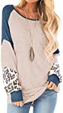 Yanekop Womens Oversized Sweatshirt Crewneck Pullover Shirt Loose Fit Tunic Tops For Leggings(Blue,S)