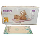 up & up Diapers (Size 1 (44 Count) 8-14 lbs) Bundle with Honest Company Baby Wipes (10ct)