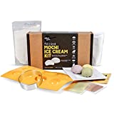 Global Grub DIY Mochi Ice Cream Kit – Mochi Kit Includes Sweet Rice Flour, Potato Starch, Matcha Powder, Cocoa Powder, Ice Cream Mochi Maker, Dough Cutter, Cooking Instructions. Makes 32 Pieces.