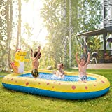 Inflatable Sprinkler Swimming Pool for Kids,Toddler Splash Pad Water Play Toy,Portable Cute Dinosaur Blow Up Kiddie Pool Mat for Babies Dog Family, Lounge Water Park,Backyard,Garden, Summer Gift