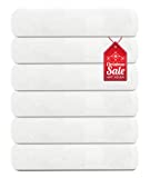 Monark Linen Bath Towel Pack of 6 White Bath Towel Set Pack of 6 Cotton Terry Towels for Bathroom 24 x 46 Soft Ring Spun Spa Hotel Gym Bathroom Towels