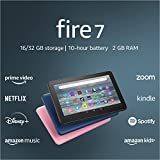 Amazon Fire 7 tablet, 7” display, 16 GB, 10 hours battery life, light and portable for entertainment at home or on-the-go, (2022 release), Denim