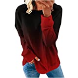 Womens Causal Loose Crewneck Sweatshirt Plus Size 2126 Fall Fashion Long Sleeve Striped Pullover Tops Trendy Coat