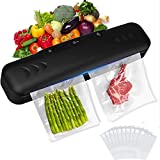 Vacuum Sealer Machine, 60kpa Dry/Moist Food Sealer, Four Fresh Modes to Deal With Various Food Preservation Problems, Compact Design with 20 Packs Storage Bags, Black